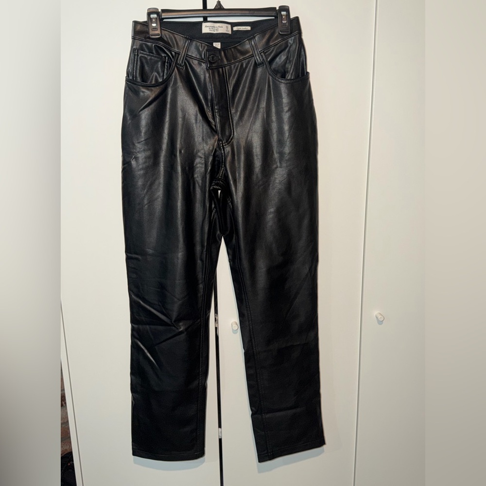 Abercrombie Black Faux Leather Pants